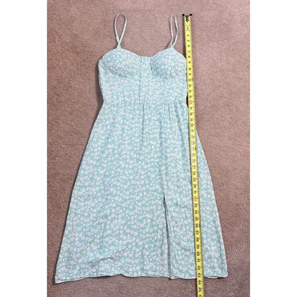Lily Rose Squareneck Molded Cup Side Slit Midi Dress XL Rayon Linen Sundress - Picture 8 of 12